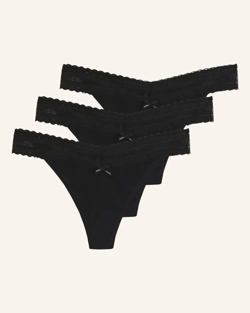 HUGO BOSS Briefs Triplet Lace String schwarz Schwarz