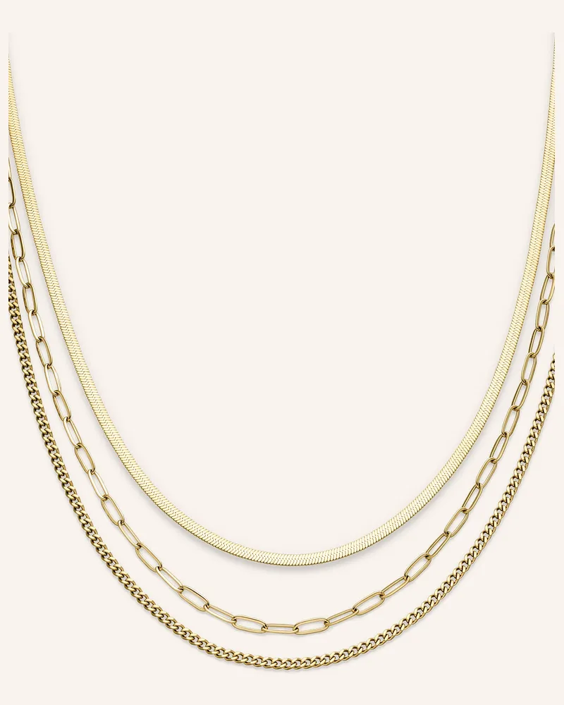 S.Oliver Halskette  Aus  Edelstahl gold Gold
