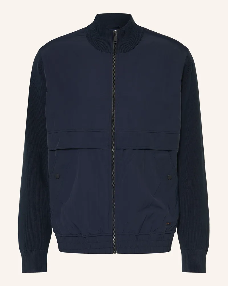HUGO BOSS Blouson Kobello Im Materialmix blau Dunkelblau
