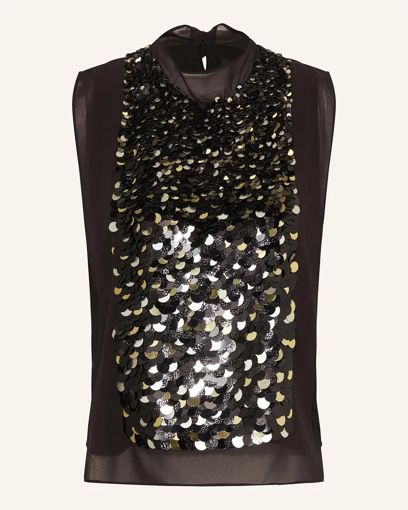 HUGO BOSS Top BALIETTE mit Pailletten Schwarz
