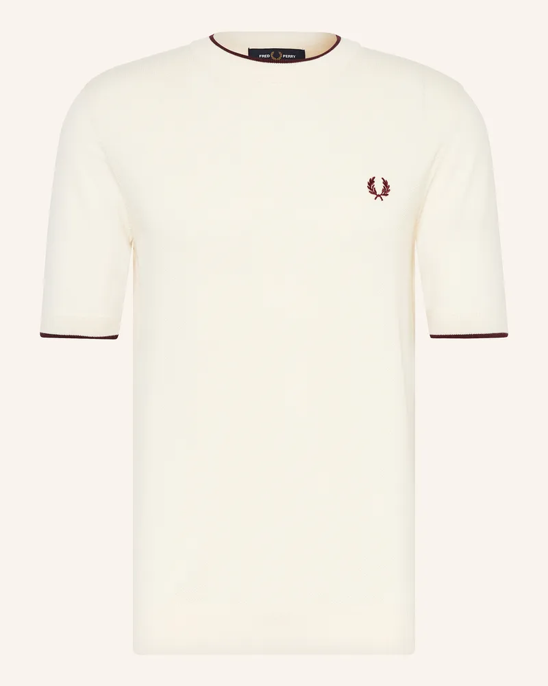 Fred Perry Strickshirt weiss Ecru