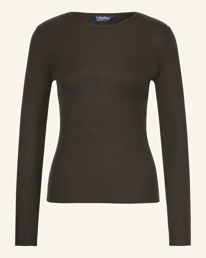 Max Mara Longsleeve Disegno gruen Dunkelbraun
