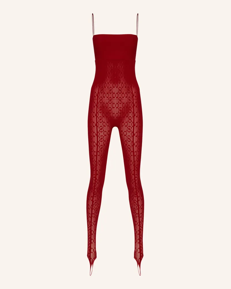 Wolford Jumpsuit WOLFORD X SIMKHAI INTRICATE SHEER PATTERN Rot