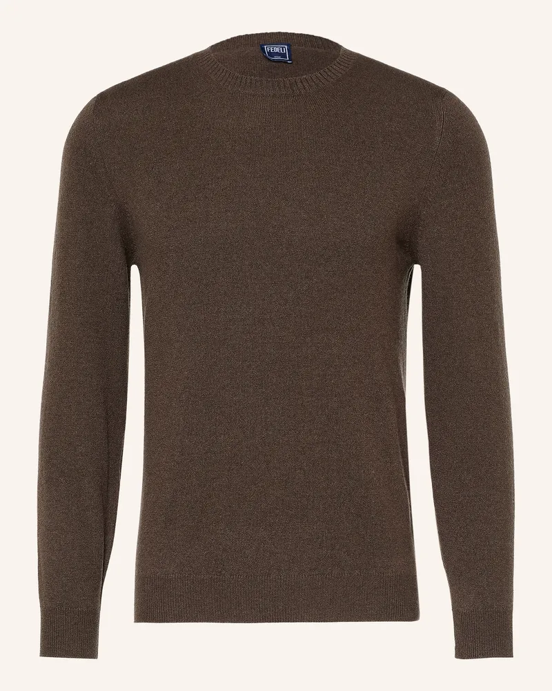 Fedeli Cashmere-Pullover braun Dunkelbraun