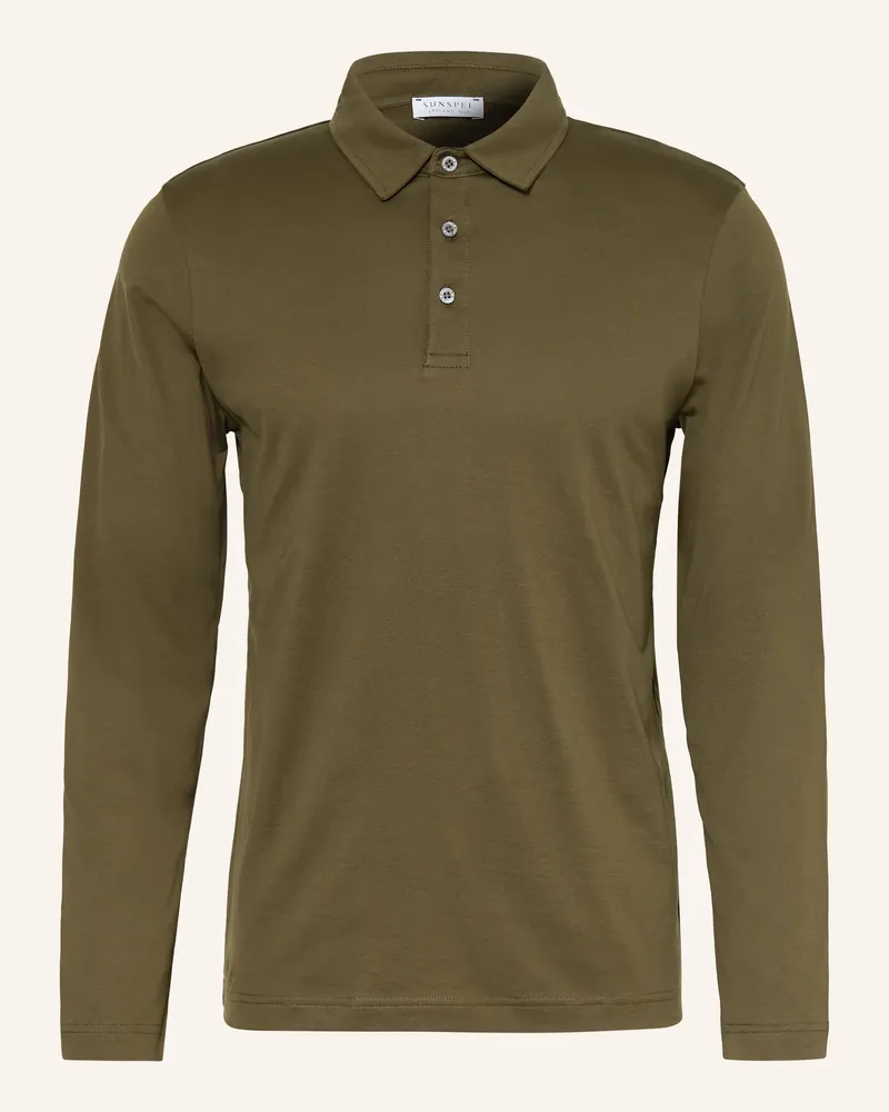 Sunspel Jersey-Poloshirt Classic gruen Oliv