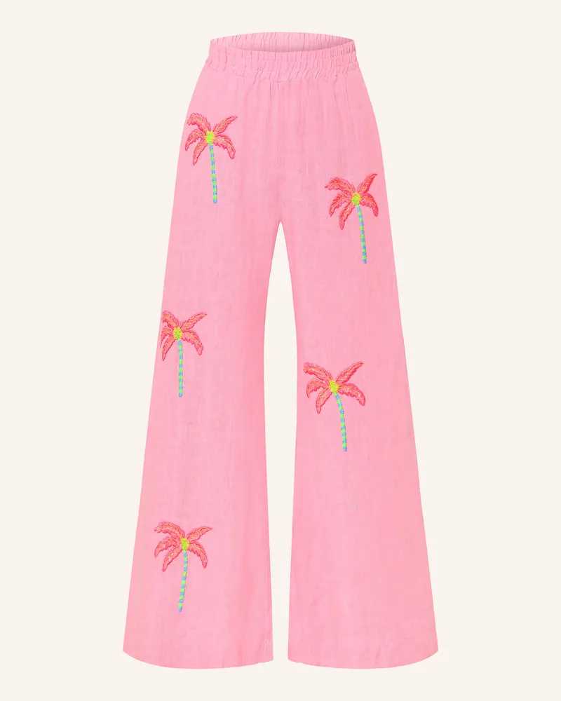 Grace Marlenehose Aus Leinen Mit Pailletten pink Rosa