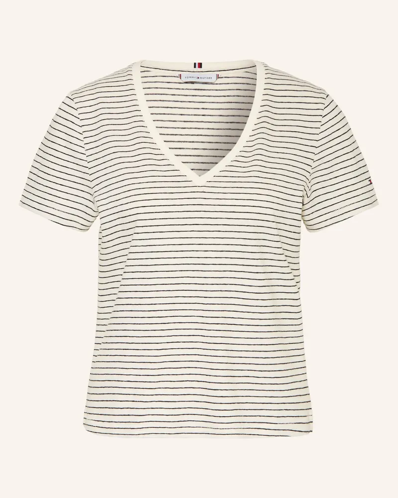 Tommy Hilfiger T-Shirt Mit Leinen weiss Ecru