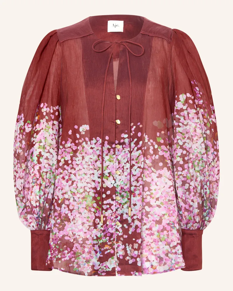 Aje. Hemdbluse Fragments rot Dunkelrot