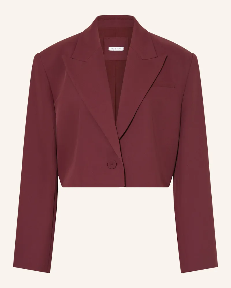 Mrs & HUGS Cropped-Blazer rot Dunkelrot