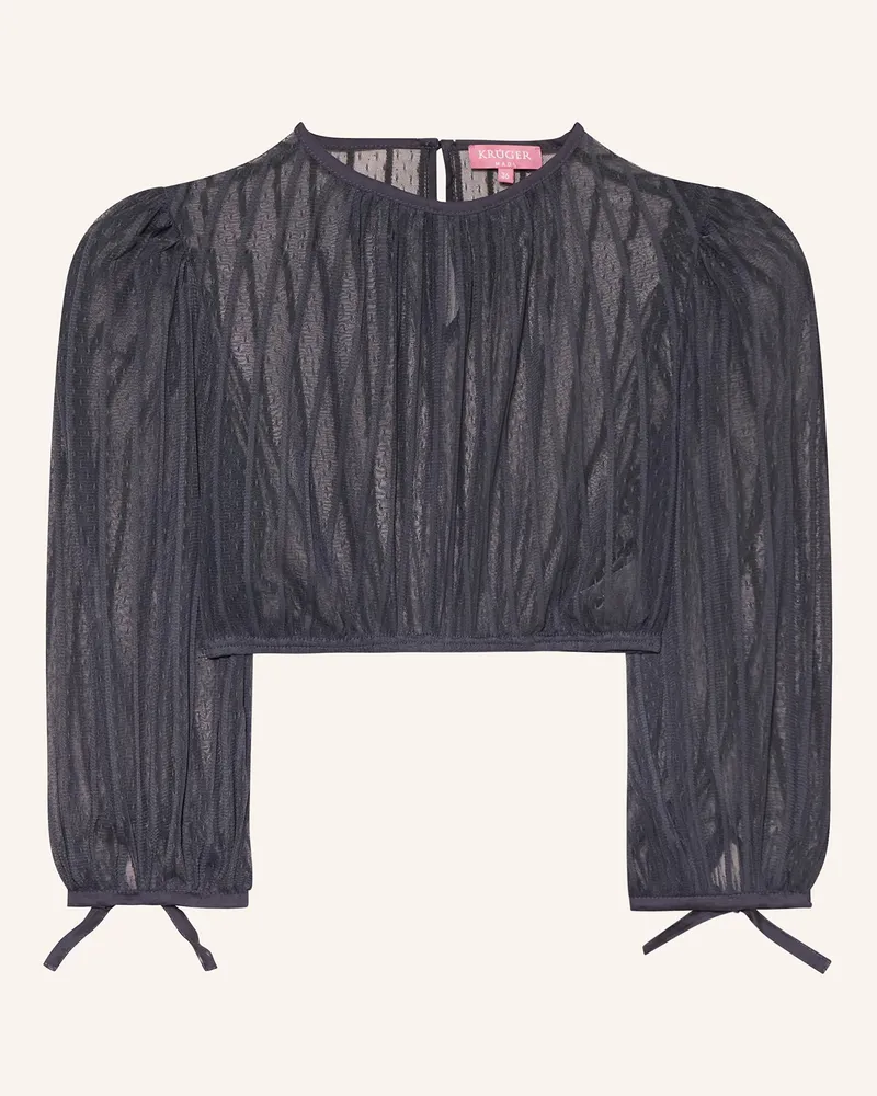 Krüger Dirndlbluse Lauryna Aus Mesh grau Dunkelgrau