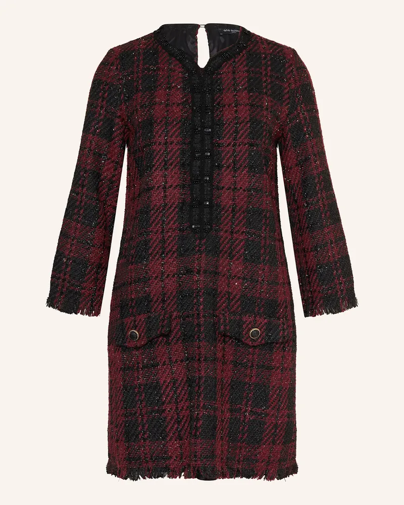 ana alcazar Cocktailkleid aus Tweed und mit Glitzergarn Schwarz