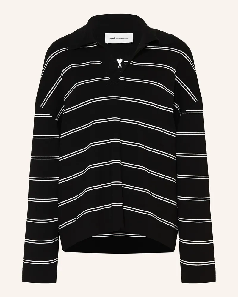AMI Paris Oversized-Poloshirt schwarz Schwarz