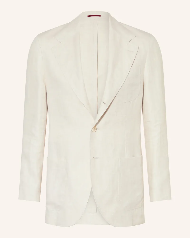 Brunello Cucinelli Leinensakko Slim Fit weiss Creme