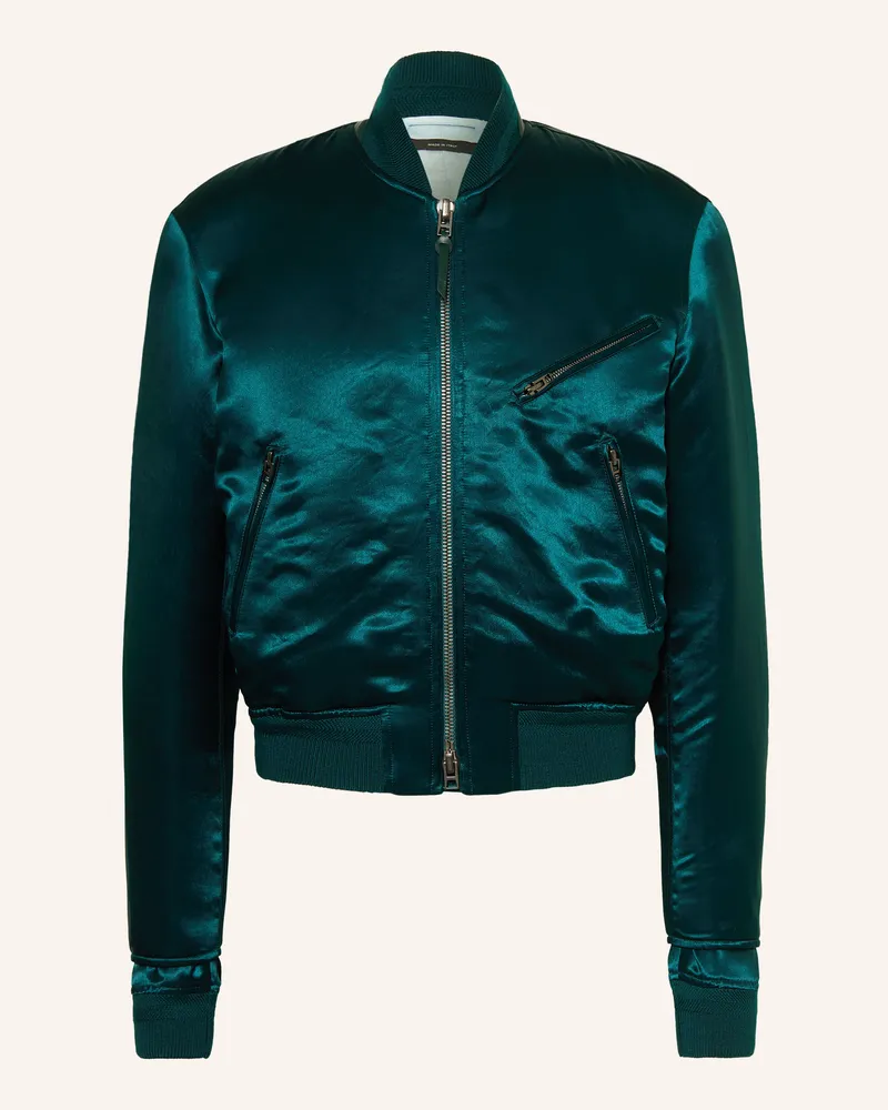 Tom Ford Satinblouson gruen Dunkelgrün