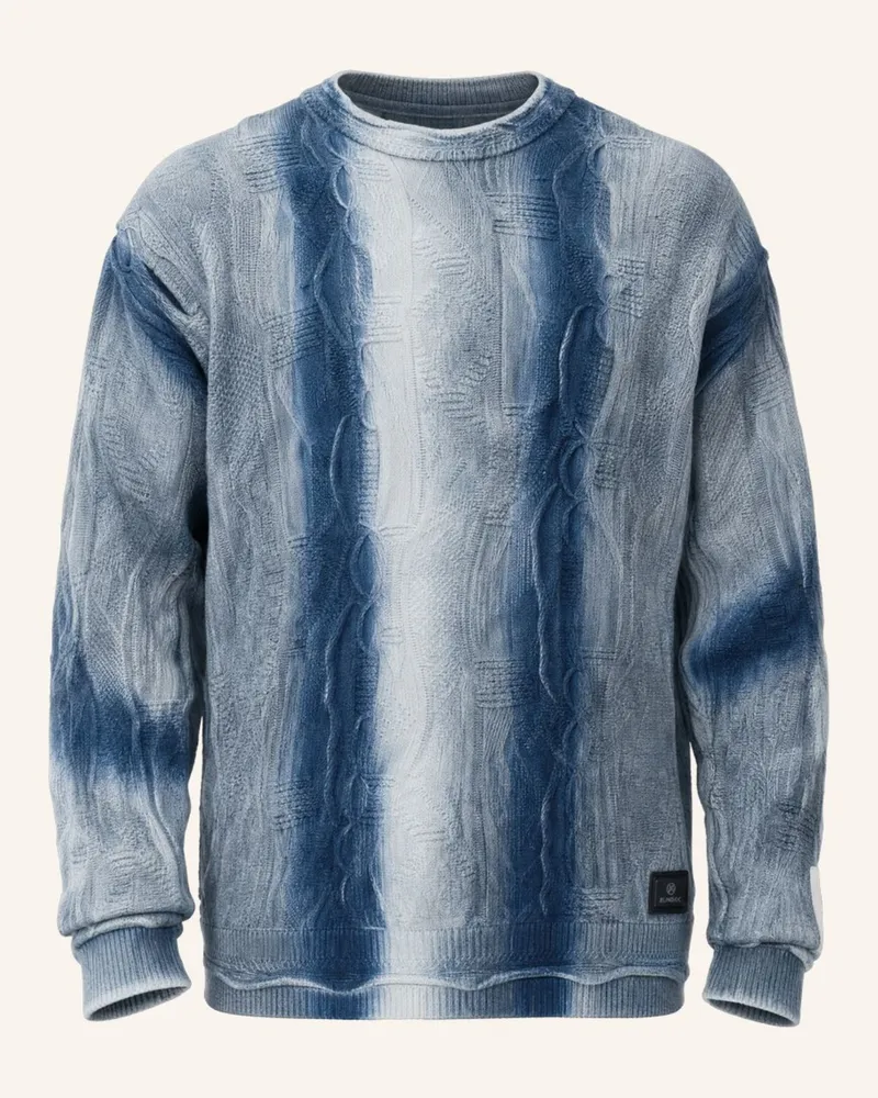 Carlo Colucci 3d-Knit Pullover - Liquid Stitches Fioritto blau Hellblau