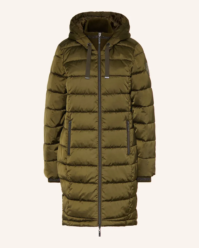 monari Steppmantel Mit Glitzergarn gruen Khaki