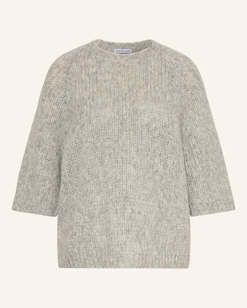 Mrs & HUGS Pullover Mit 3/4-Arm grau Hellgrau