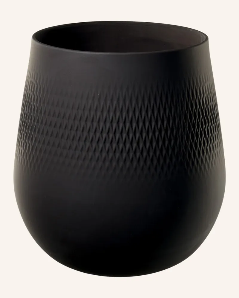 Villeroy & Boch Vase Carré Groß Manufacture Collier Noir schwarz Schwarz