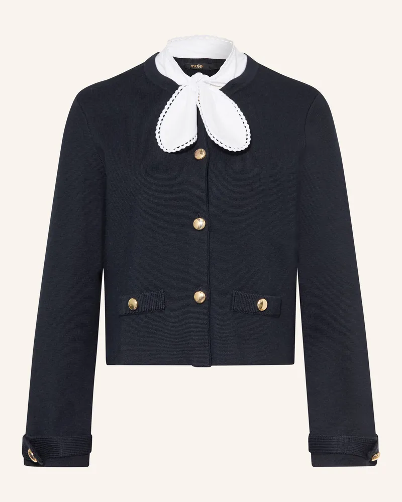 Maje Strickjacke Mit Abnehmbarer Schluppe blau Dunkelblau