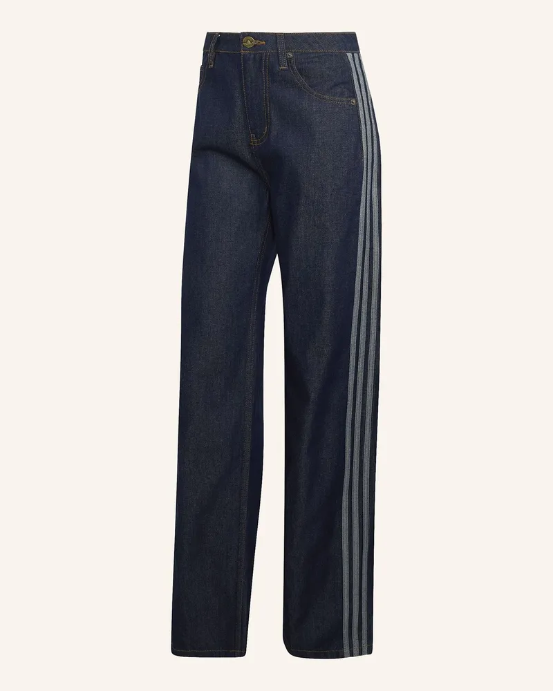 adidas Firebird Jeanshose, Mittelhoher Bund, Gerade Geschnitten blau Blau