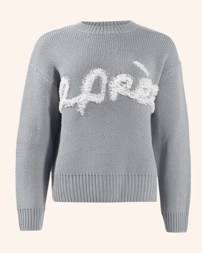 ADLYSH Pullover STRICKPULLOVER MIT APRÉS SCHRIFTZUG Blau