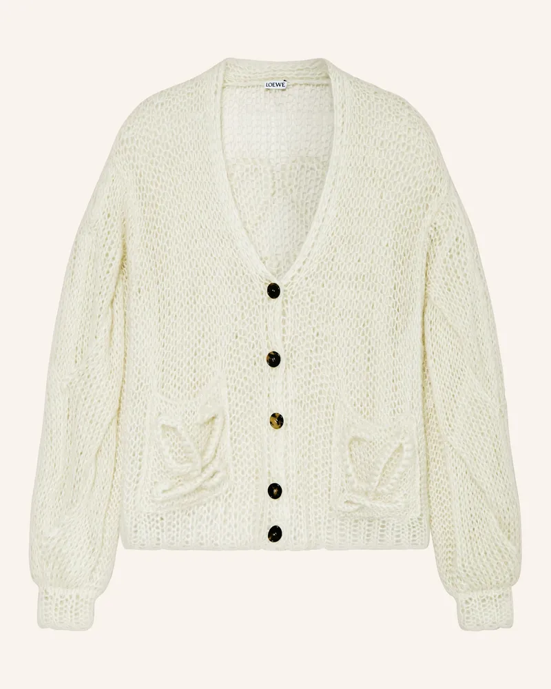 Loewe Strickjacke mit Mohair Ecru