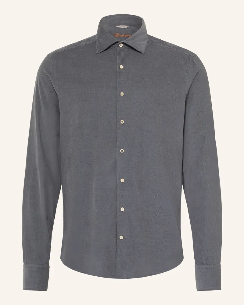Stenströms Cordhemd Slimline Fit grau Dunkelgrau