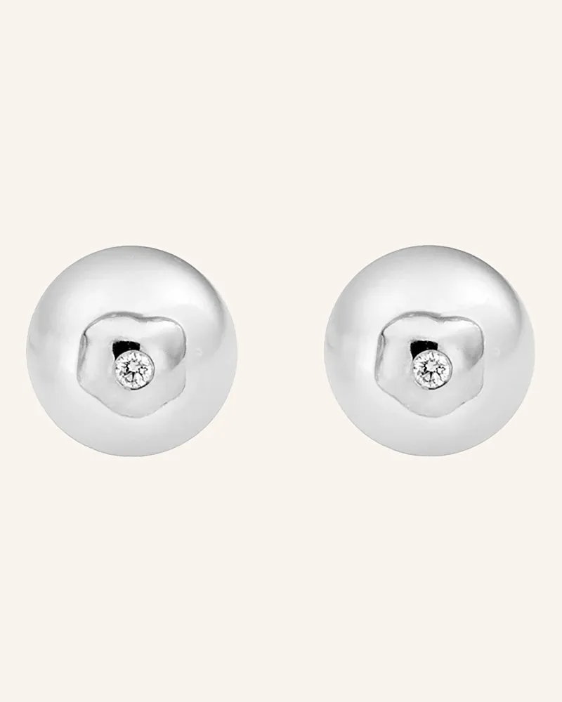 Ariane Ernst Ohrstecker THE "SPIEGELEI" STUDS M aus 18 Karat Gold mit Diamanten Weissgold