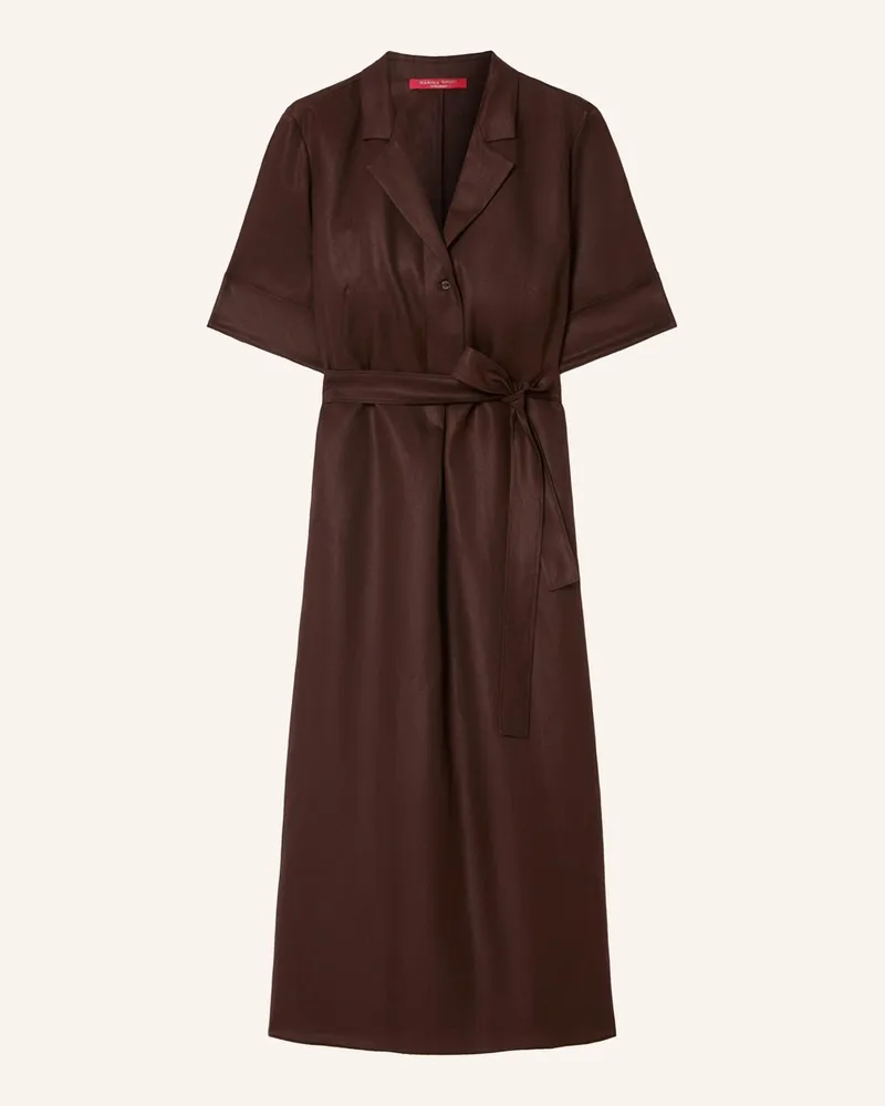 Marina Rinaldi Kleid Mrsalpaca Mit Leinen braun Dunkelbraun