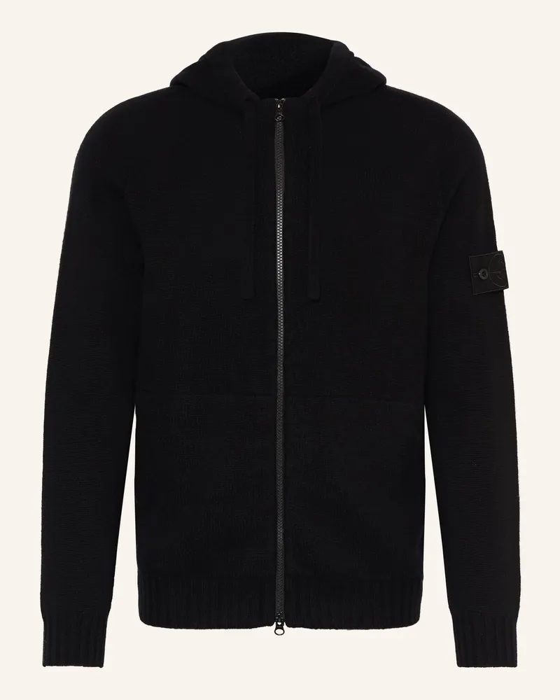 Stone Island Strickjacke GHOST aus Cashmere Schwarz