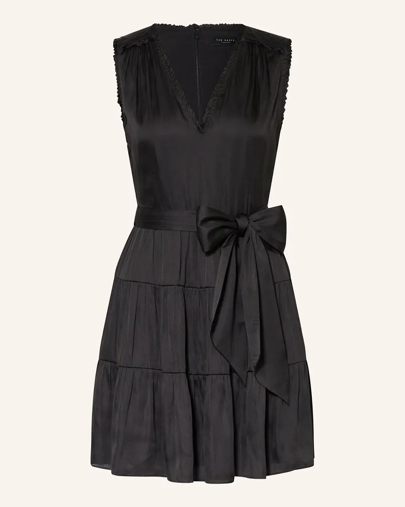 Ted Baker Satinkleid OTIANA mit Rüschen Schwarz