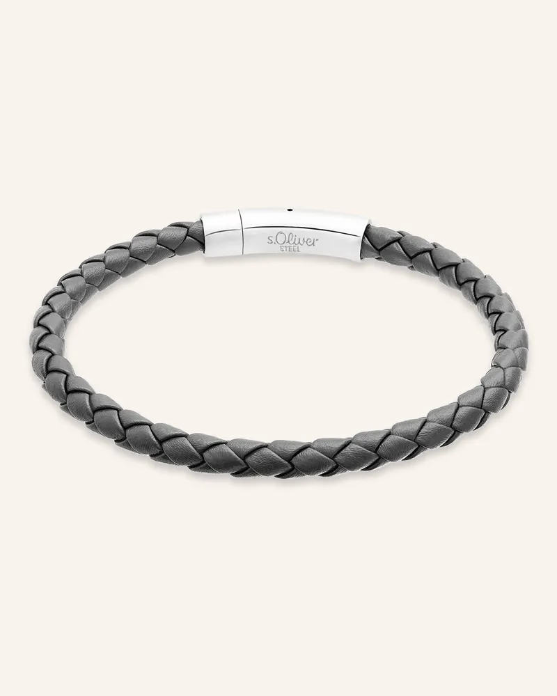 S.Oliver Armband  Aus  Echtleder grau Grau