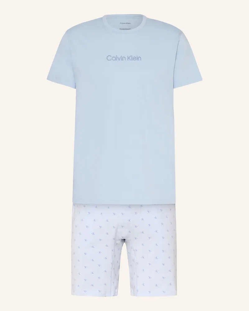 Calvin Klein Shorty-Schlafanzug blau Hellblau