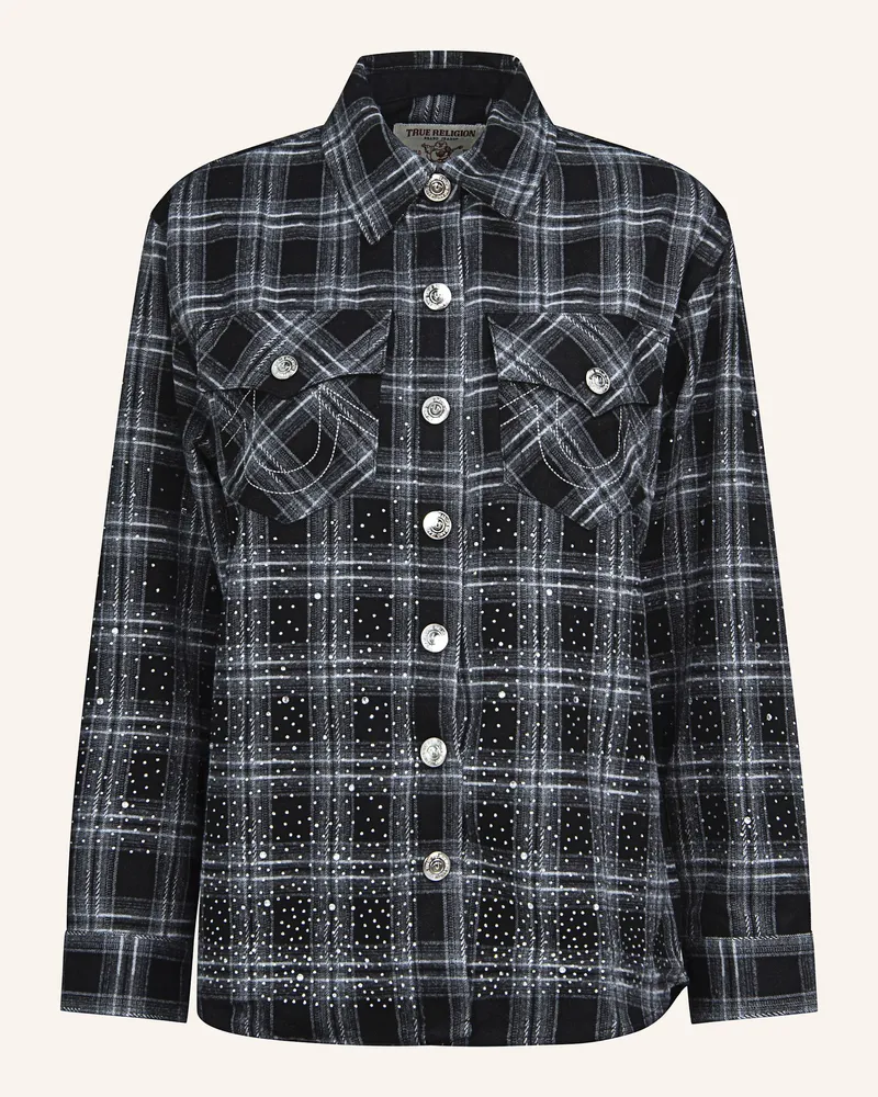 True Religion Hemd Ombré Crystal schwarz Schwarz