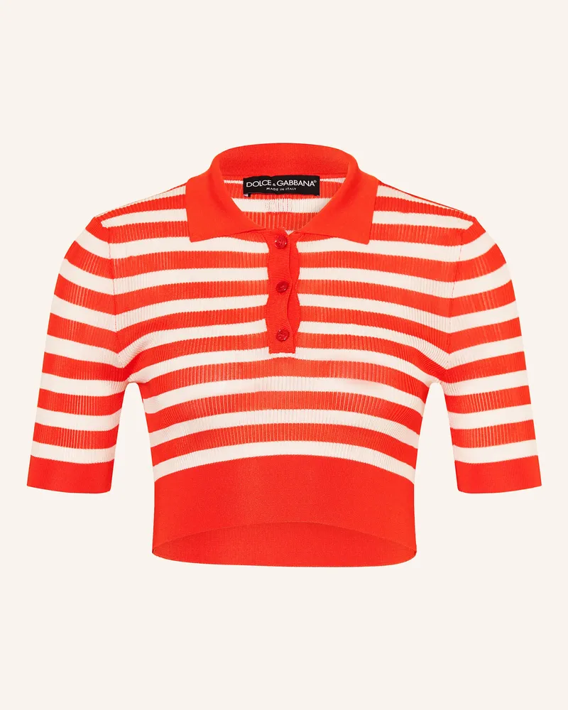 Dolce & Gabbana Cropped-Poloshirt aus Jersey Weiss