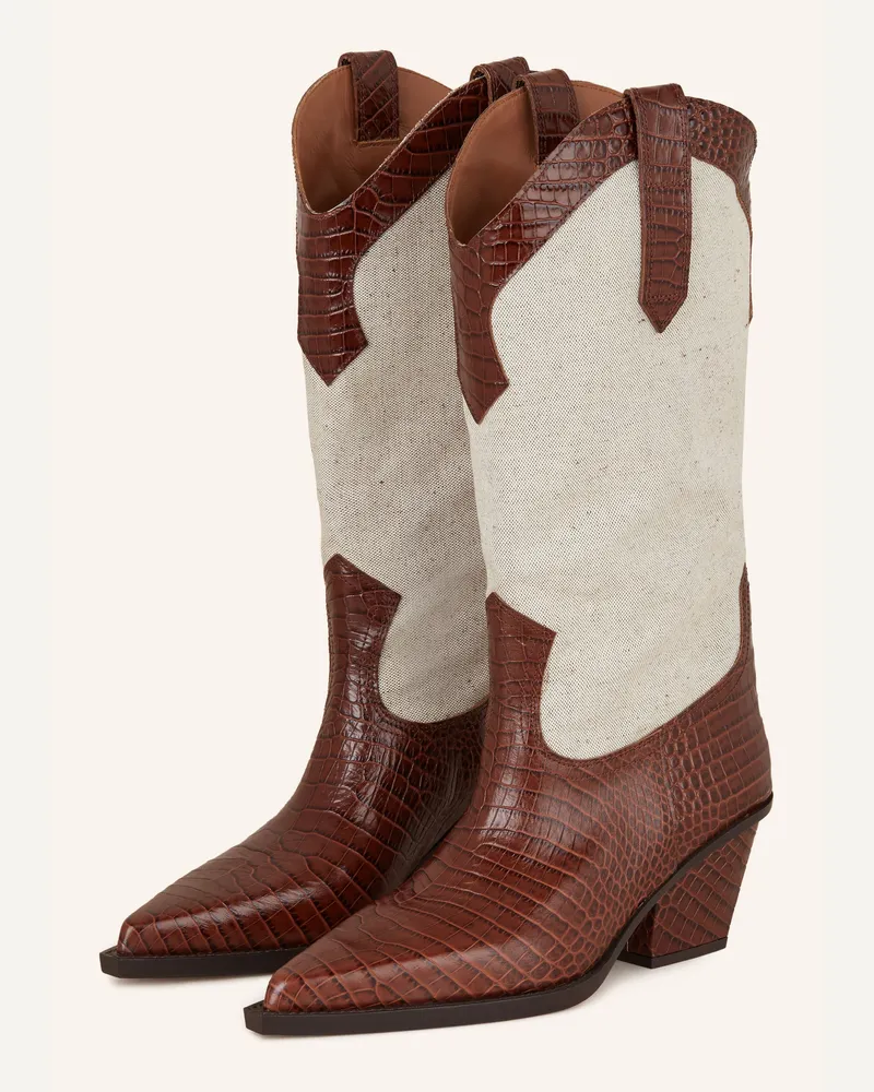 Paris Texas Cowboy Boots ROSARIO Hellbraun