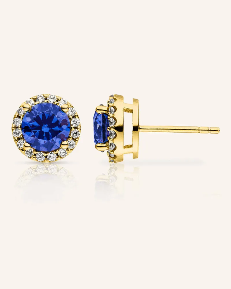VEYNOU Ohrstecker AVA aus 14 Karat Gelbgold und 2,0ct. Saphir und Diamanten Gold
