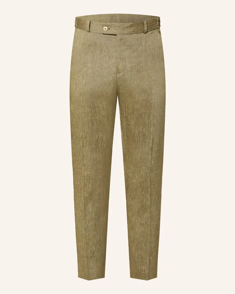 paul Anzughose Extra Slim Fit Mit Leinen gruen 735
