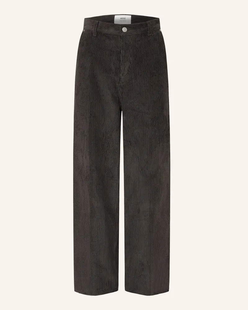 AMI Paris Cordhose Regular Fit grau Dunkelgrau