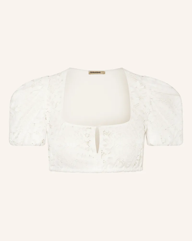 Gottseidank Dirndlbluse Irma Im Materialmix weiss Weiss