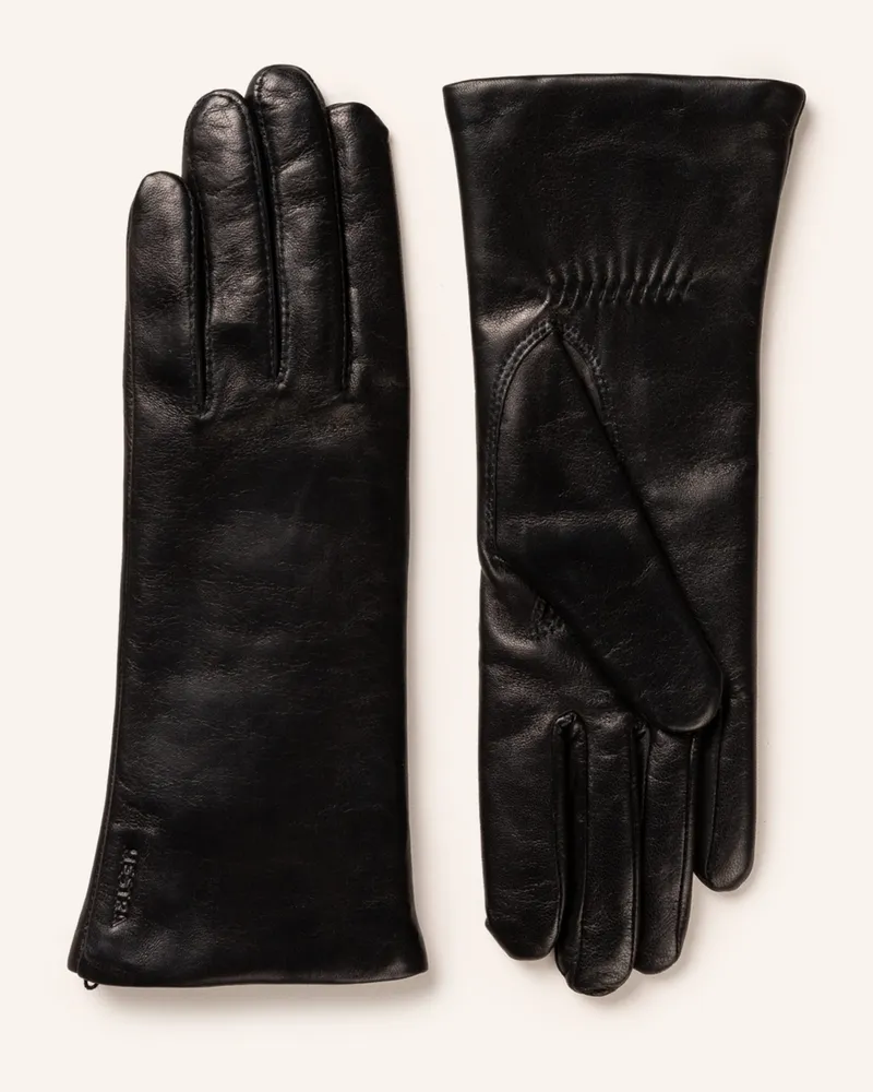 Hestra Lederhandschuhe Elisabeth schwarz Schwarz
