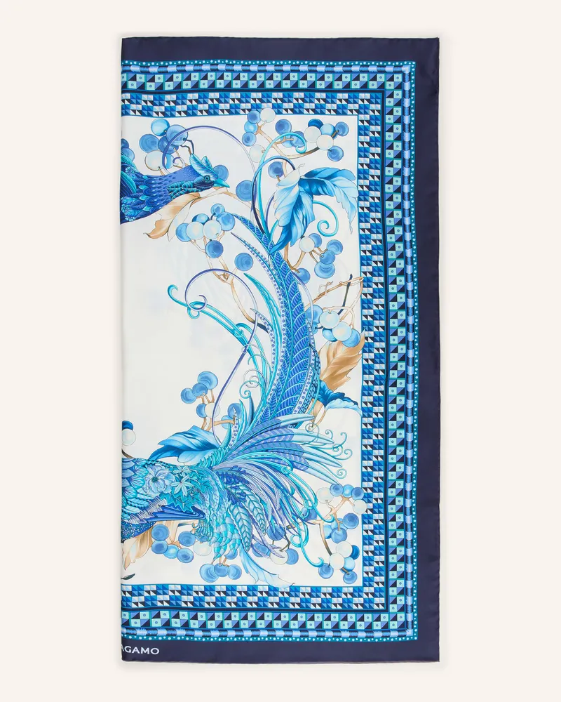 Ferragamo Seidentuch blau Weiss