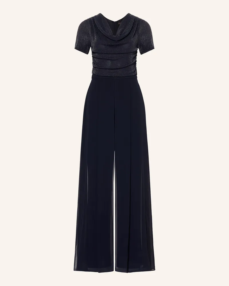 Vera Mont Jumpsuit Im Materialmix Mit Glitzegarn blau Dunkelblau