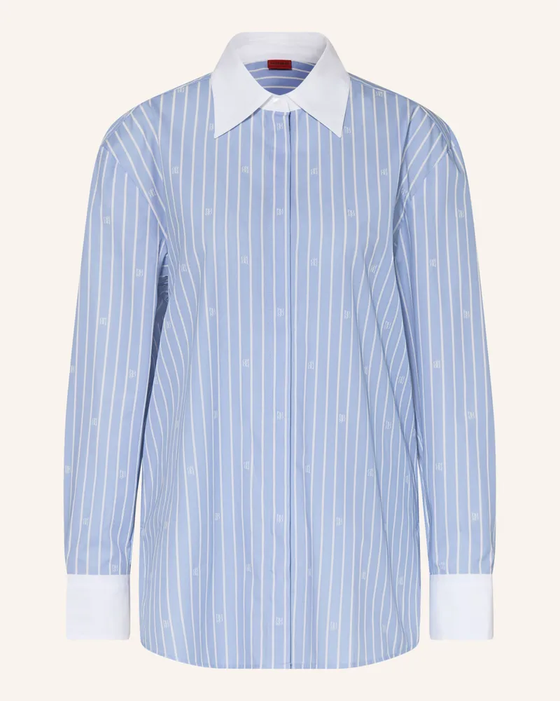 HUGO BOSS Oversized-Hemdbluse ERSENNY Hellblau
