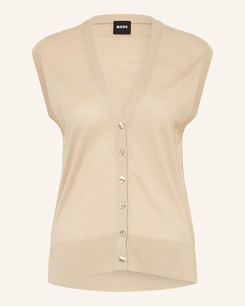 HUGO BOSS Strickweste FUMI Taupe