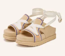 Plateau-Sandalen Goldenstar beige