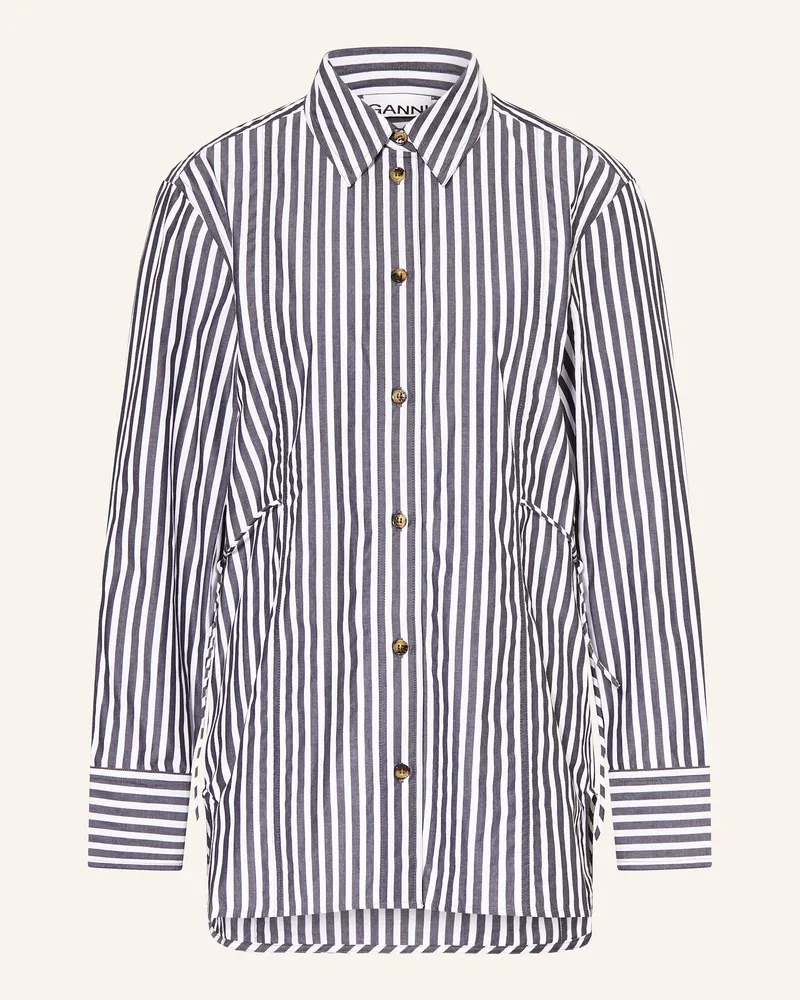 Ganni Oversized-Hemdbluse Schwarz