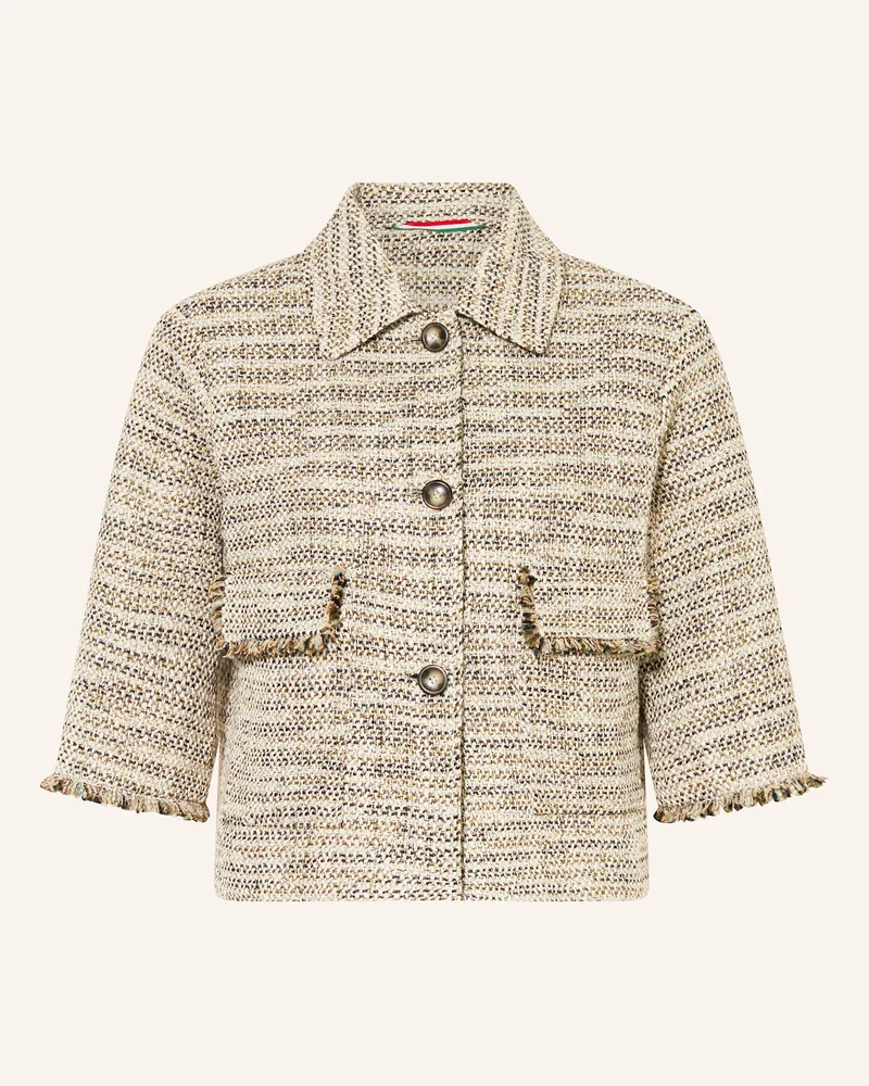 cinque Tweed-Kastenjacke Cilucky Mit 3/4-Arm gruen Petrol
