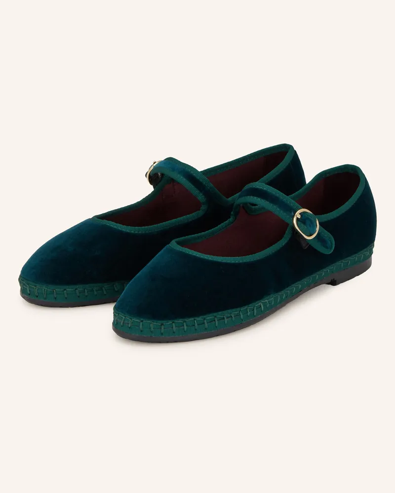 FLABELUS Mary-Jane-Ballerinas Theresa gruen Dunkelgrün