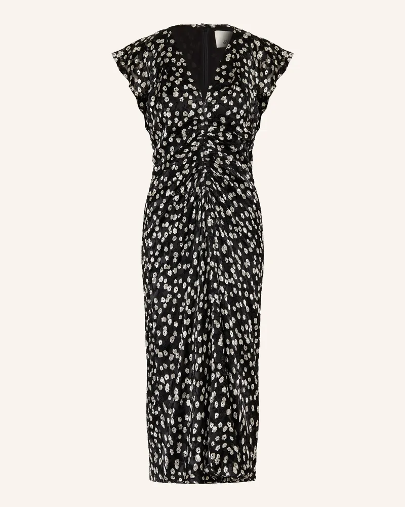 Isabel Marant Kleid Lyndsay Mit Seide Und Volants schwarz Schwarz